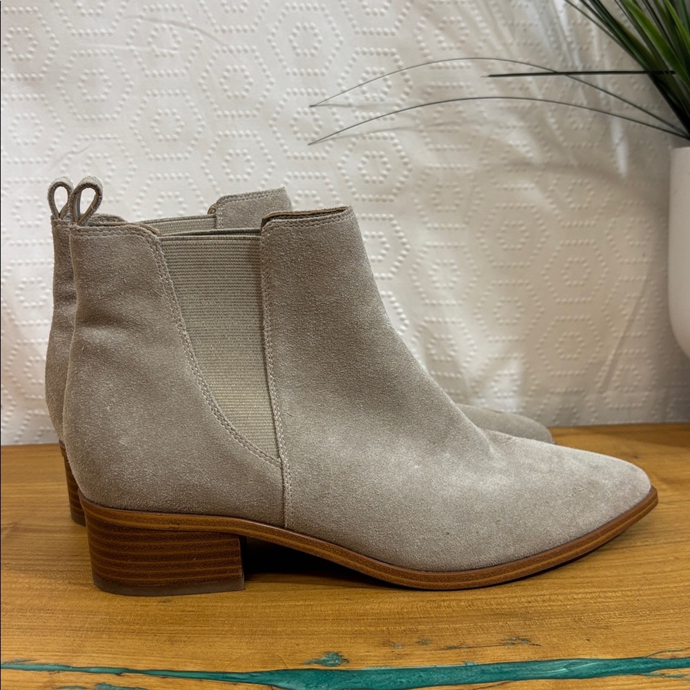 Marc Fisher cream Suede Ankle Booties